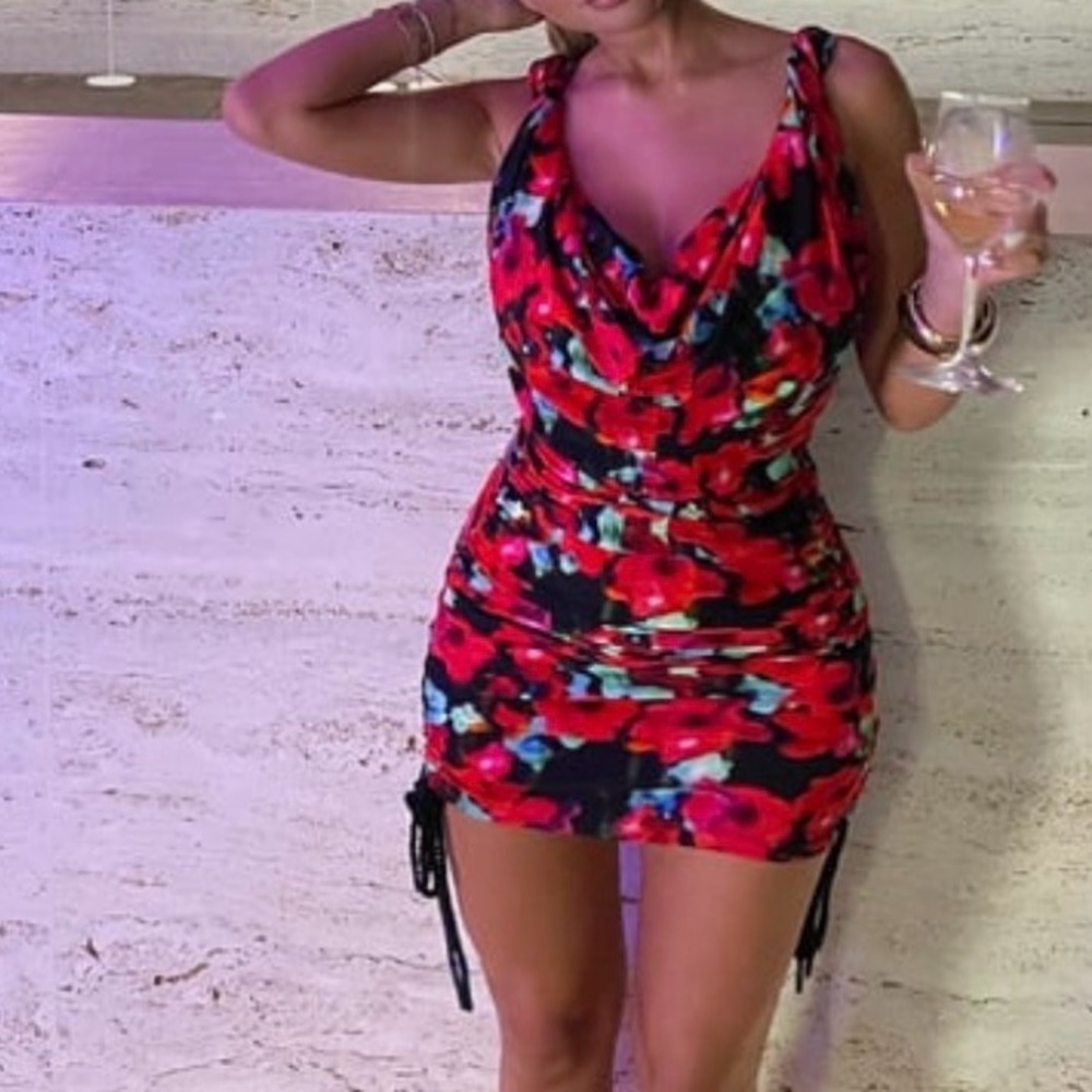 Rat & Boa Red Floral Dress